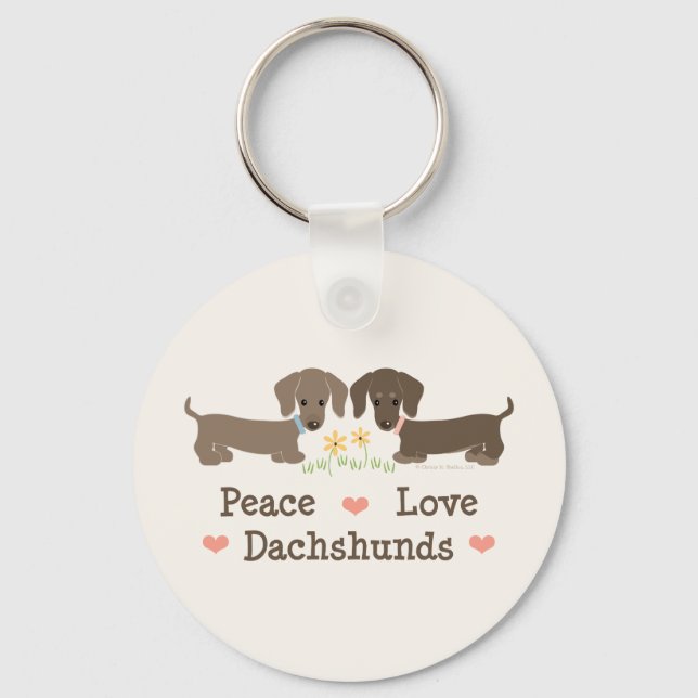 Liebe von Dackeln Schlüsselanhänger (Vorderseite)