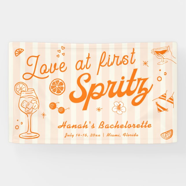 Liebe von First Spritz Bachelorette Willkommen Banner (Horizontal)