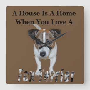 Liebe von Fox Terrier und Fox Terrier Quadratische Wanduhr