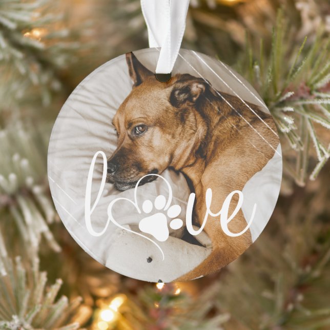 Liebe von Haustieren | Pay Print Heft Script Quote Ornament (Baum)