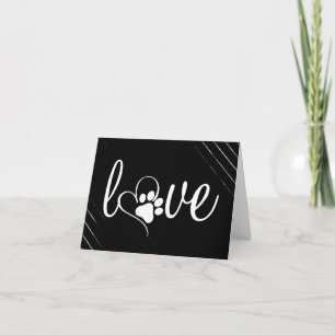 Liebe von Haustieren PW Print Heart Script Beile Karte