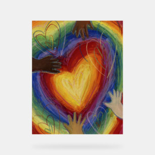 Liebe von Herz und Hände Malerei Art Print Sign Acrylschild