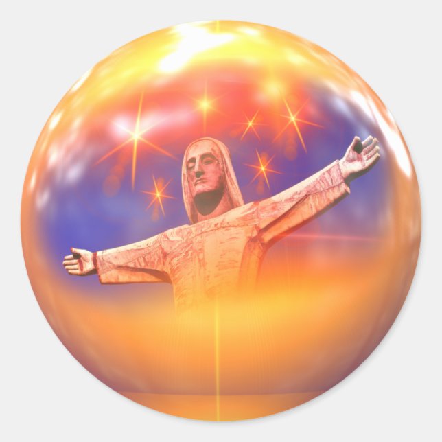 Liebe von Jesus-Aufklebern Runder Aufkleber (Vorderseite)