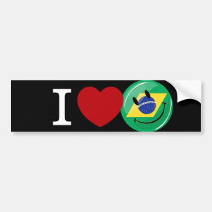 Liebe von lächelndem Gesicht Brasiliens Autoaufkleber