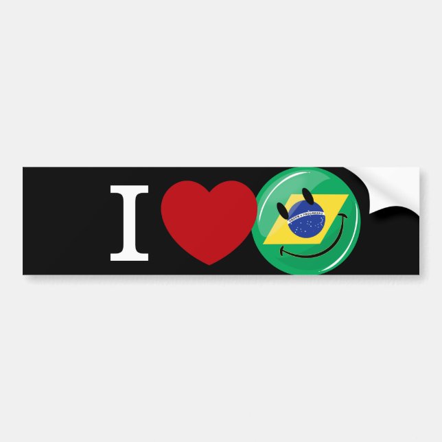 Liebe von lächelndem Gesicht Brasiliens Autoaufkleber (Vorne)
