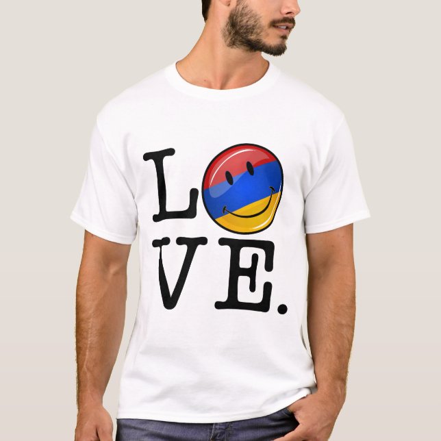 Liebe von lächelnder Flagge Armeniens T-Shirt (Vorderseite)