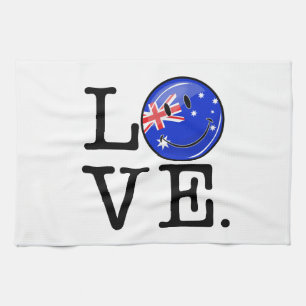 Liebe von lächelnder Flagge Australiens Handtuch