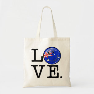 Liebe von lächelnder Flagge Australiens Tragetasche