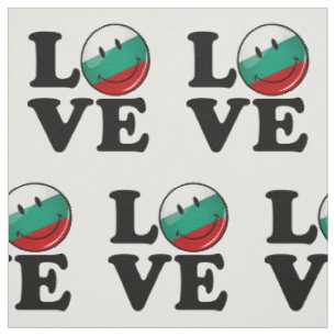 Liebe von lächelnder Flagge Bulgariens Stoff