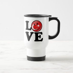 Liebe von lächelnder Flagge der Türkei Reisebecher