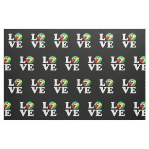 Liebe von lächelnder guyanischer Flagge Guyanas Stoff