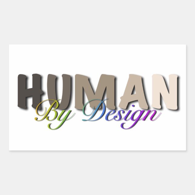 Liebe von Mensch durch Design Rechteckiger Aufkleber (Vorderseite)