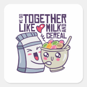 Liebe von Milch und Getreide Quadratischer Aufkleber