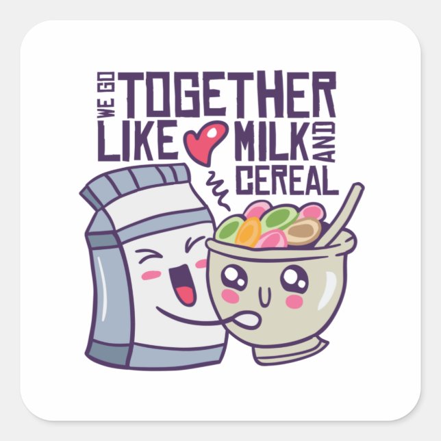 Liebe von Milch und Getreide Quadratischer Aufkleber (Vorderseite)