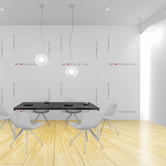 Liebe von Minimalistischen Staat: Wir ♡ Florida Pe Tapete (Minimalist State Love: We ♡ Florida Peel & Stick Wallpaper)