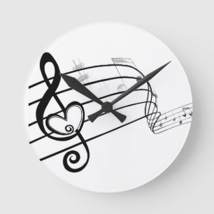 Liebe von Musik Runde Wanduhr