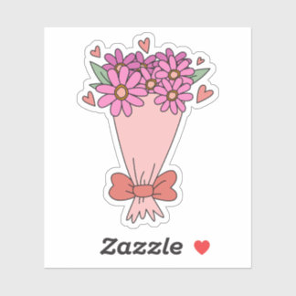 Liebe von niedlichen Blume zeichnend Aufkleber