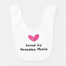 Liebe von Oma Pink Heart Baby Bib