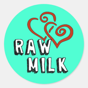 Liebe von Rohmilch Runder Aufkleber