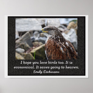 Liebe von Vögeln - Emily Dickinson Zitat - Druck Poster