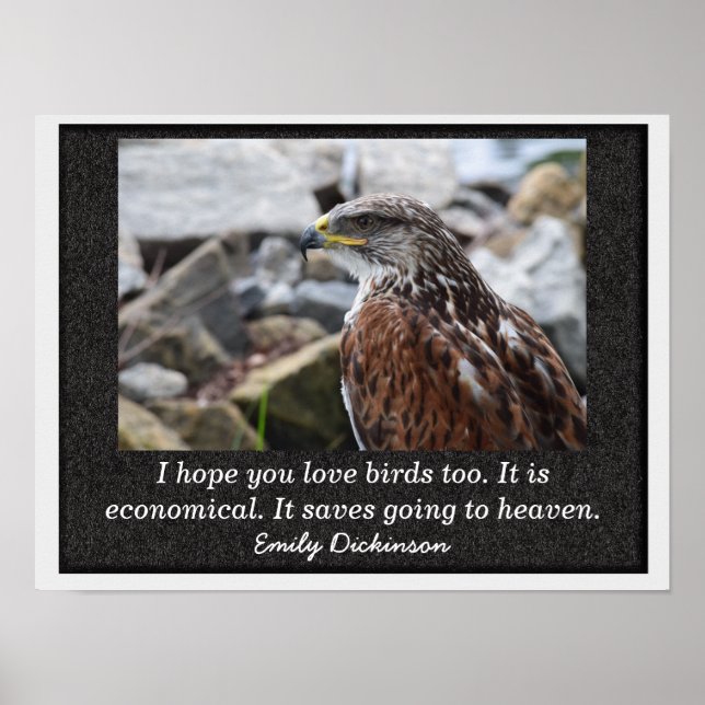 Liebe von Vögeln - Emily Dickinson Zitat - Druck Poster (Vorne)