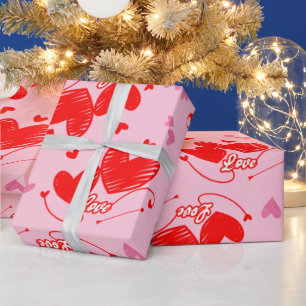 Liebe von Word mit Herz-Design Geschenkpapier