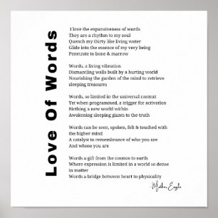 Liebe von Wortgedicht "Wand-Kunst-Poster" Poster