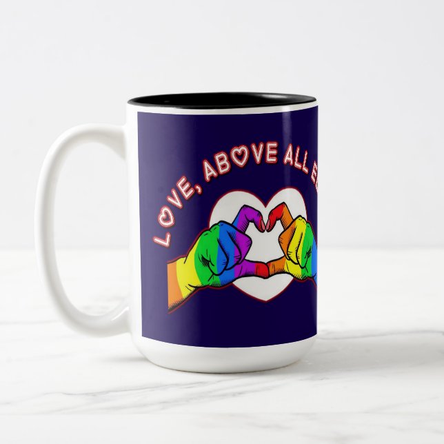 Liebe vor allem zwei Tonen Kaffee Tasse (Links)
