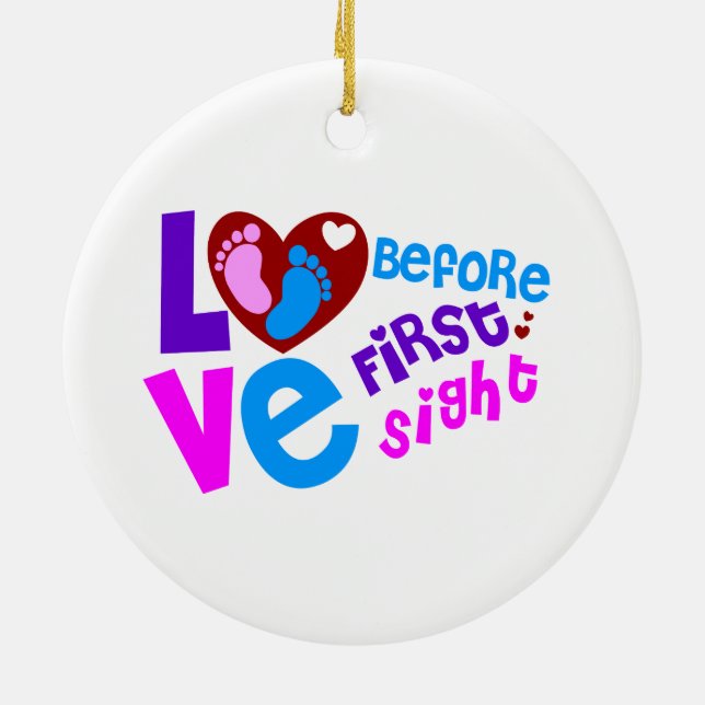 Liebe vor dem ersten Blick Keramik Ornament (Hinten)