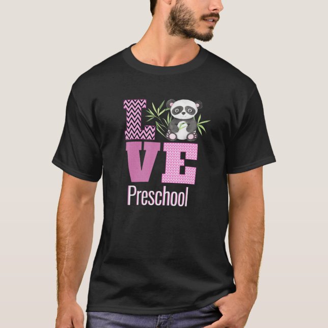 Liebe Vorschule Panda Bären Vorschullehrer Niedlic T-Shirt (Vorderseite)