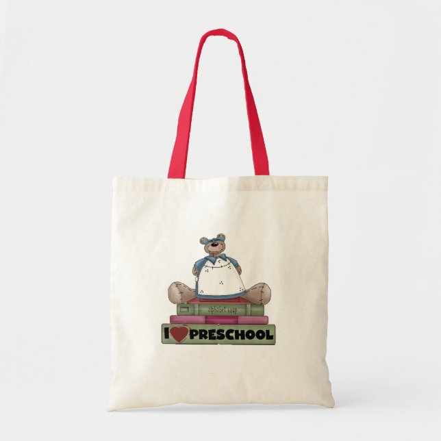 Liebe-Vorschult-shirts und Geschenke des Bärn-I Tragetasche (Vorne)