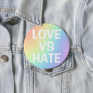 Liebe Vs Hate Pastell Rainbow Button