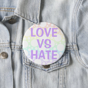 Liebe Vs Hate Polka Dot Rainbow Button