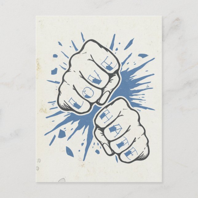 Liebe Vs Hate Postkarte (Vorderseite)