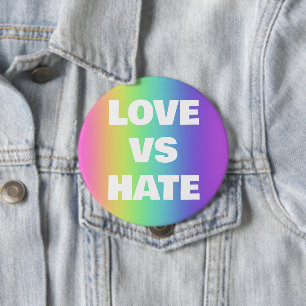 Liebe Vs Hate Rainbow Button