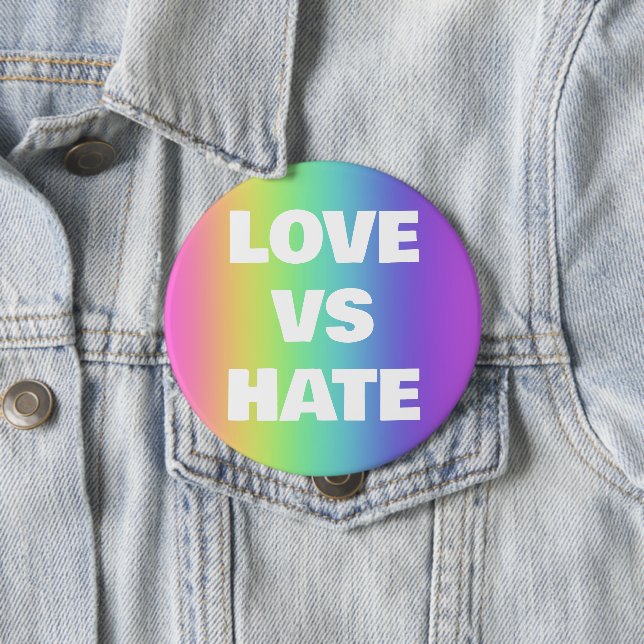 Liebe Vs Hate Rainbow Button (Beispiel)