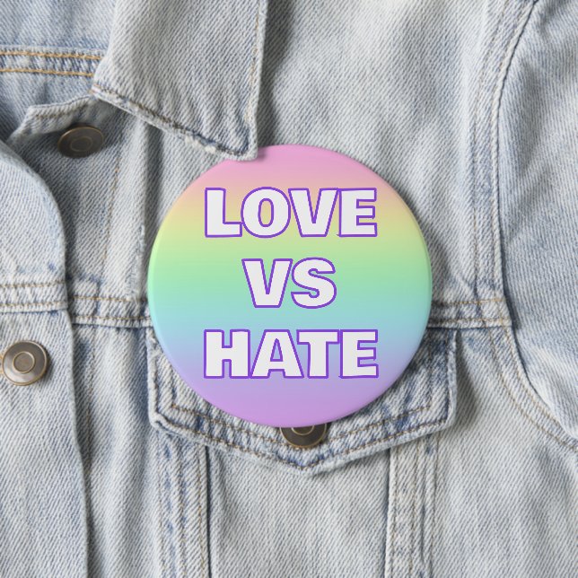 Liebe Vs Hate Rainbow Button (Beispiel)