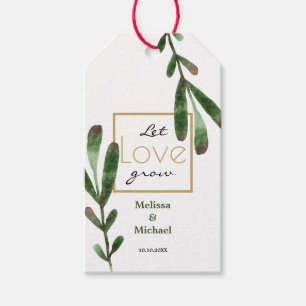 Liebe wachsen tropische Hochzeiten gelassen Geschenkanhänger