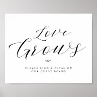 Liebe wächst Blume Petal Guest Board Hochzeitssing