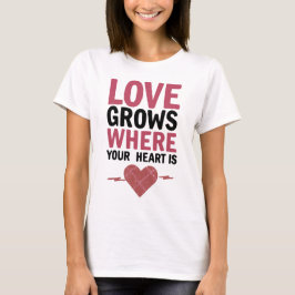 Liebe wächst dort, wo Ihr Herz ist T-Shirt