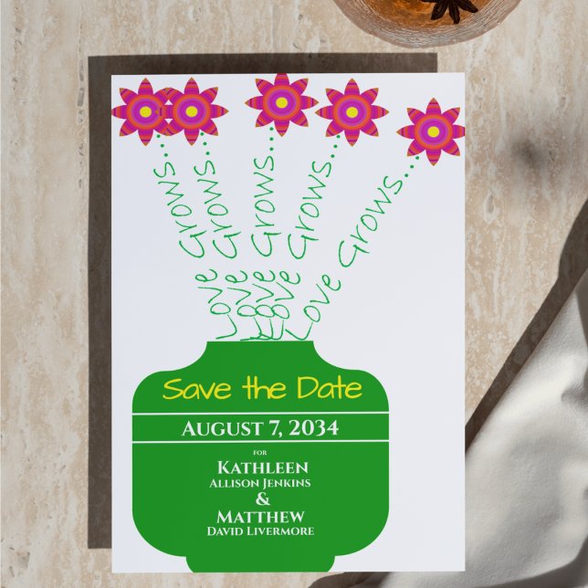"Liebe wächst hellblütig Hochzeit speichern Sie da Save The Date (Von Creator hochgeladen)