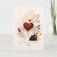 Liebe wächst hier – Goldene Taube und Herz Luxus-K