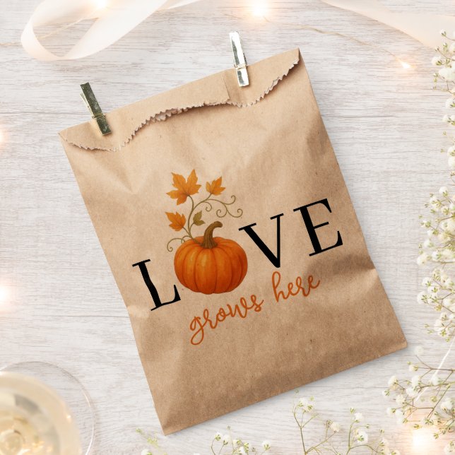 LIEBE wächst hier | Kürbisbriefe Herbst Geschenktütchen (Ausgeschnitten)
