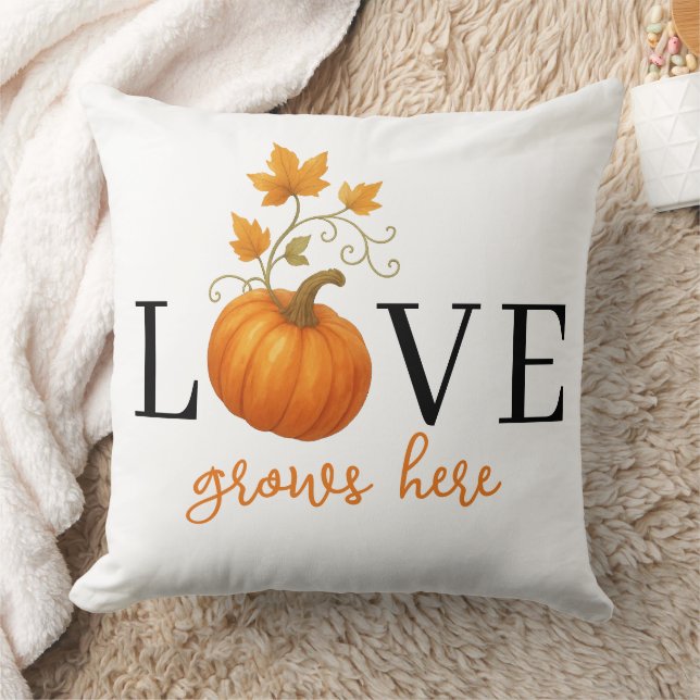 LIEBE wächst hier | Kürbisbriefe Herbst Kissen (Decke)