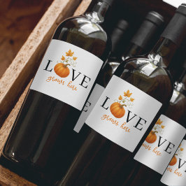 LIEBE wächst hier | Kürbisbriefe Herbst Weinetikett