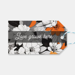 Liebe wächst hier, moderne Blumen Geschenkanhänger