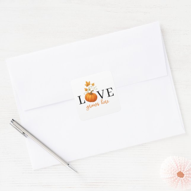 LIEBE wächst hier | Pumpkin Lettern Fall Sticker (Umschlag)