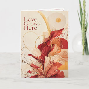 Liebe wächst hier Romantische Blumen-Grußkarte Karte