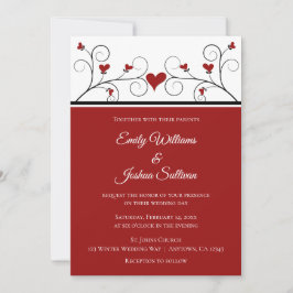 Liebe wächst | Red Hearts Valentine Wedding Einladung