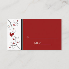 Liebe wächst | Red Hearts Valentine Wedding Platzkarte
